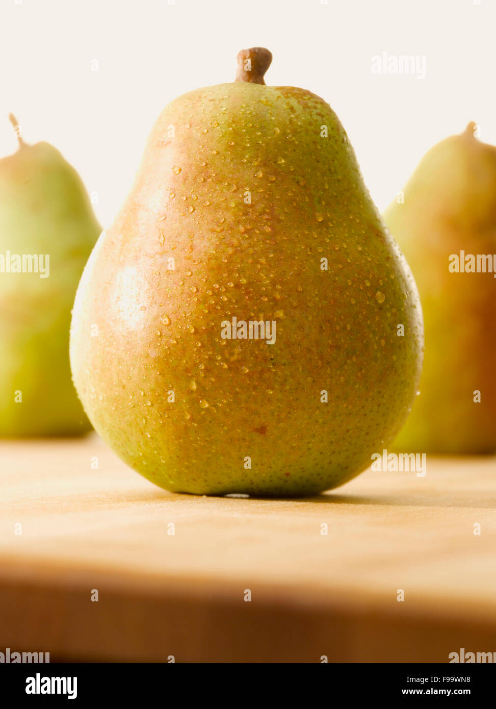 wet pear Stock Photo