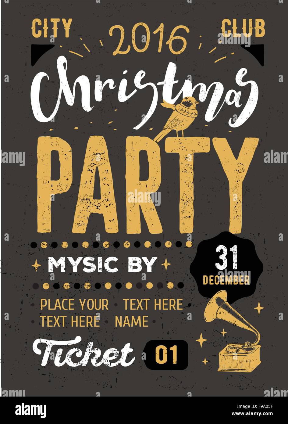 Christmas party retro typography poster Stock Vector Image & Art - Alamy