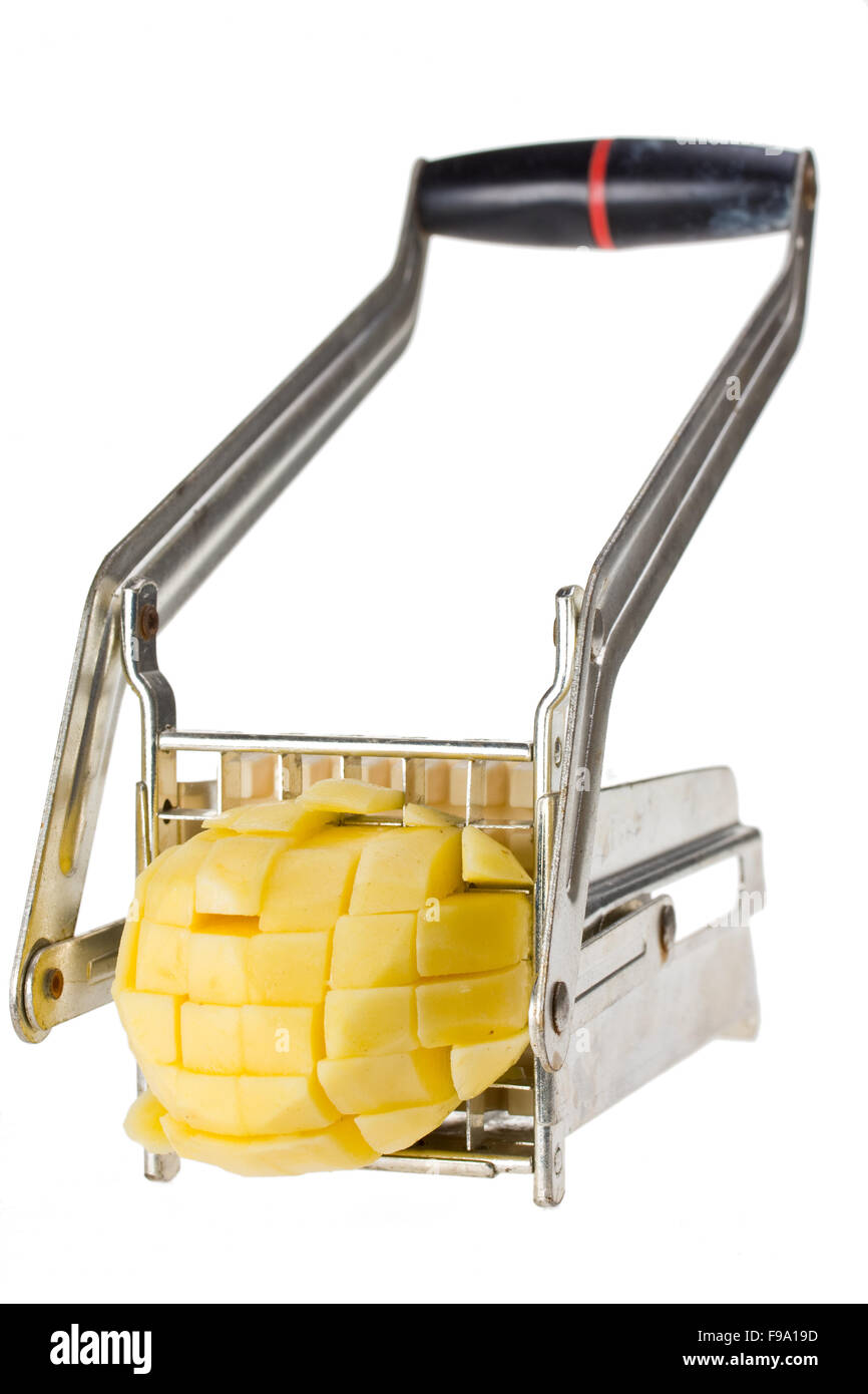 making french fries from fresh potatoes Stock Photo Alamy