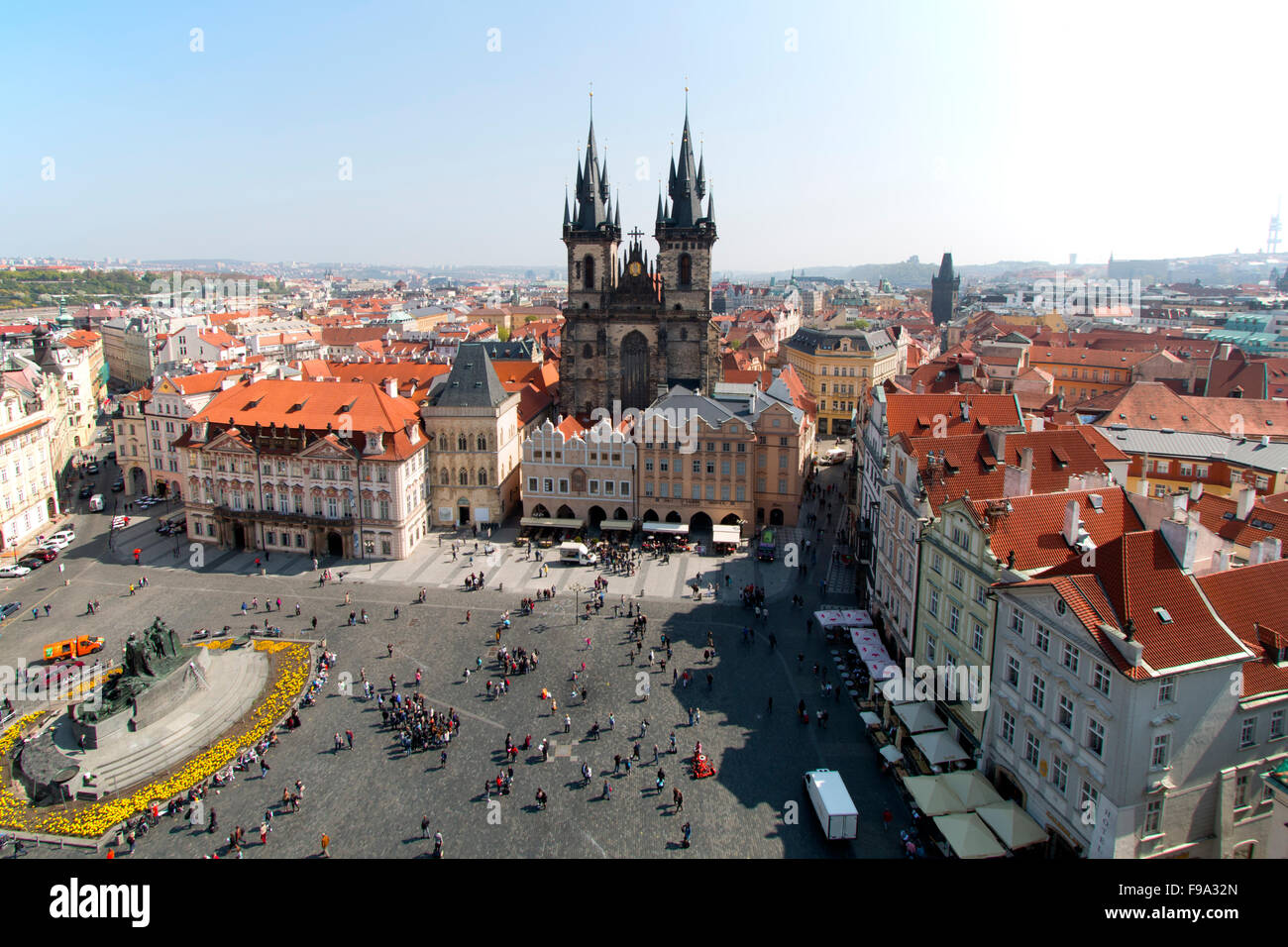Cityscape of Old Town Square Prague Stock Photo