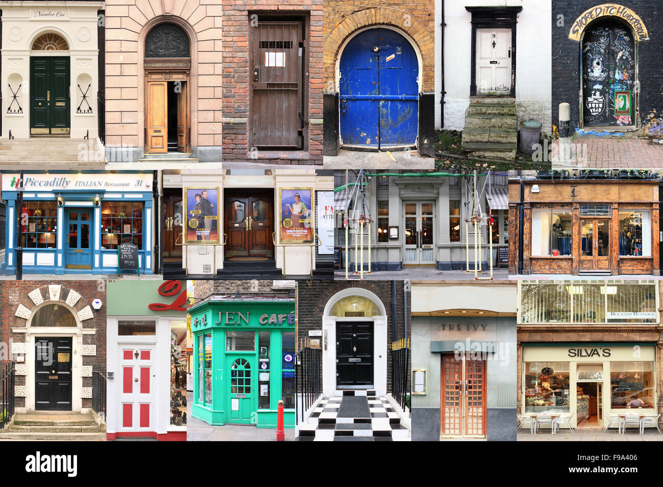 Gedeeltelijk Vleien Productief A montage of sixteen English doorways Stock Photo - Alamy