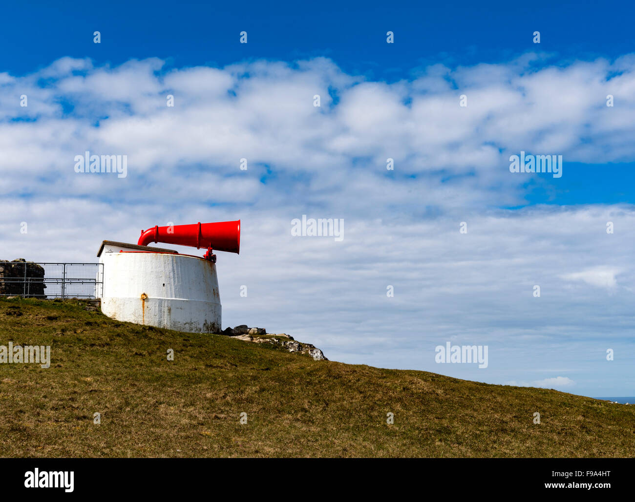 The fog horn at Cape Wrath lighthouse on the far north western tip of