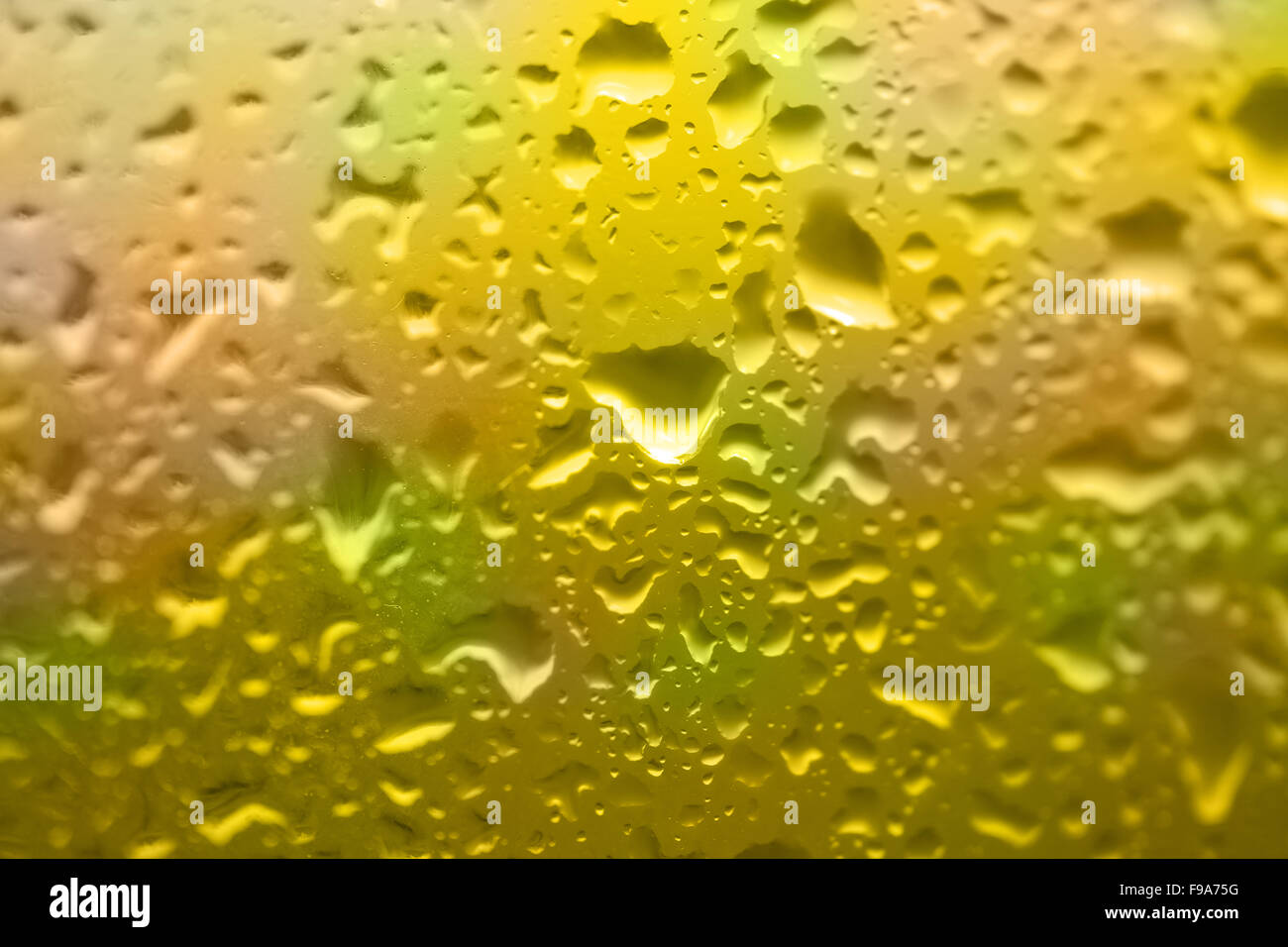 Glass surface with water drops in a rainy day Stock Photo - Alamy