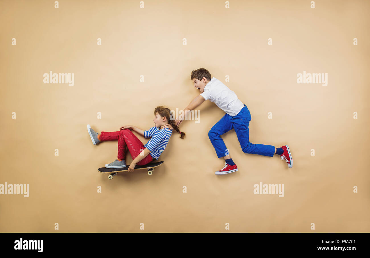Funny children on background hi res stock photography and images Alamy