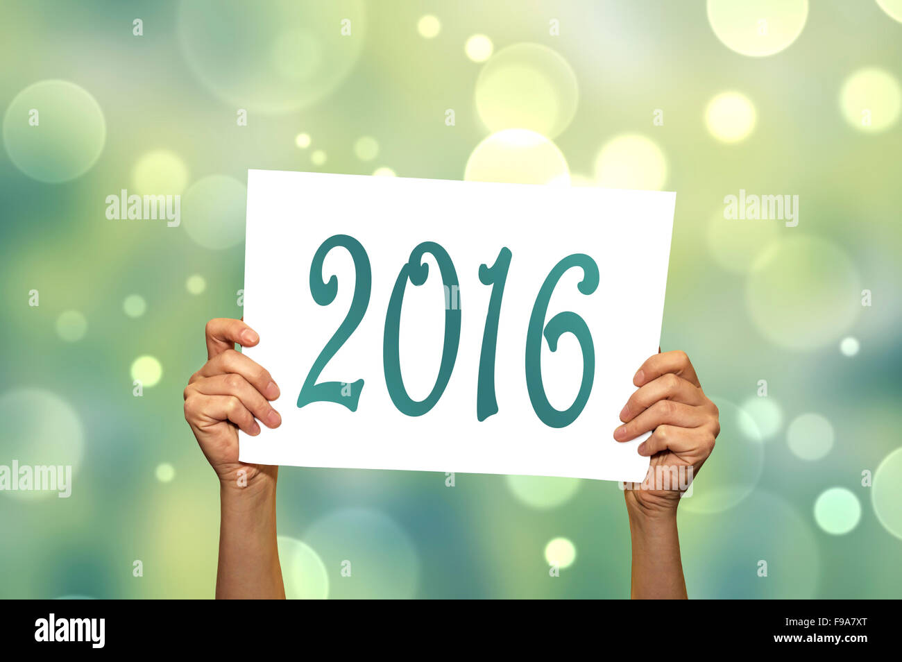 2016 card with abstract light background Stock Photo
