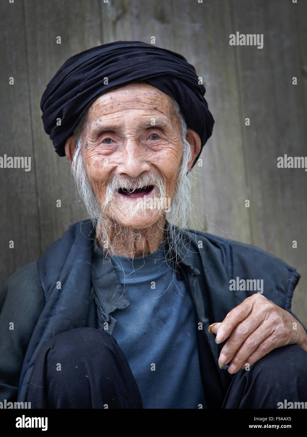 Portrait of old Chinese man, China Stock Photo