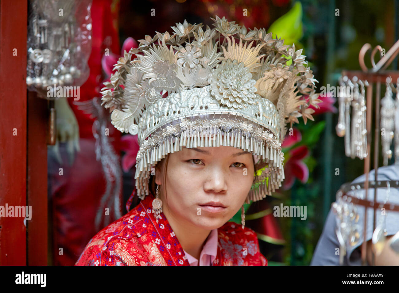 Miao woman, China Stock Photo