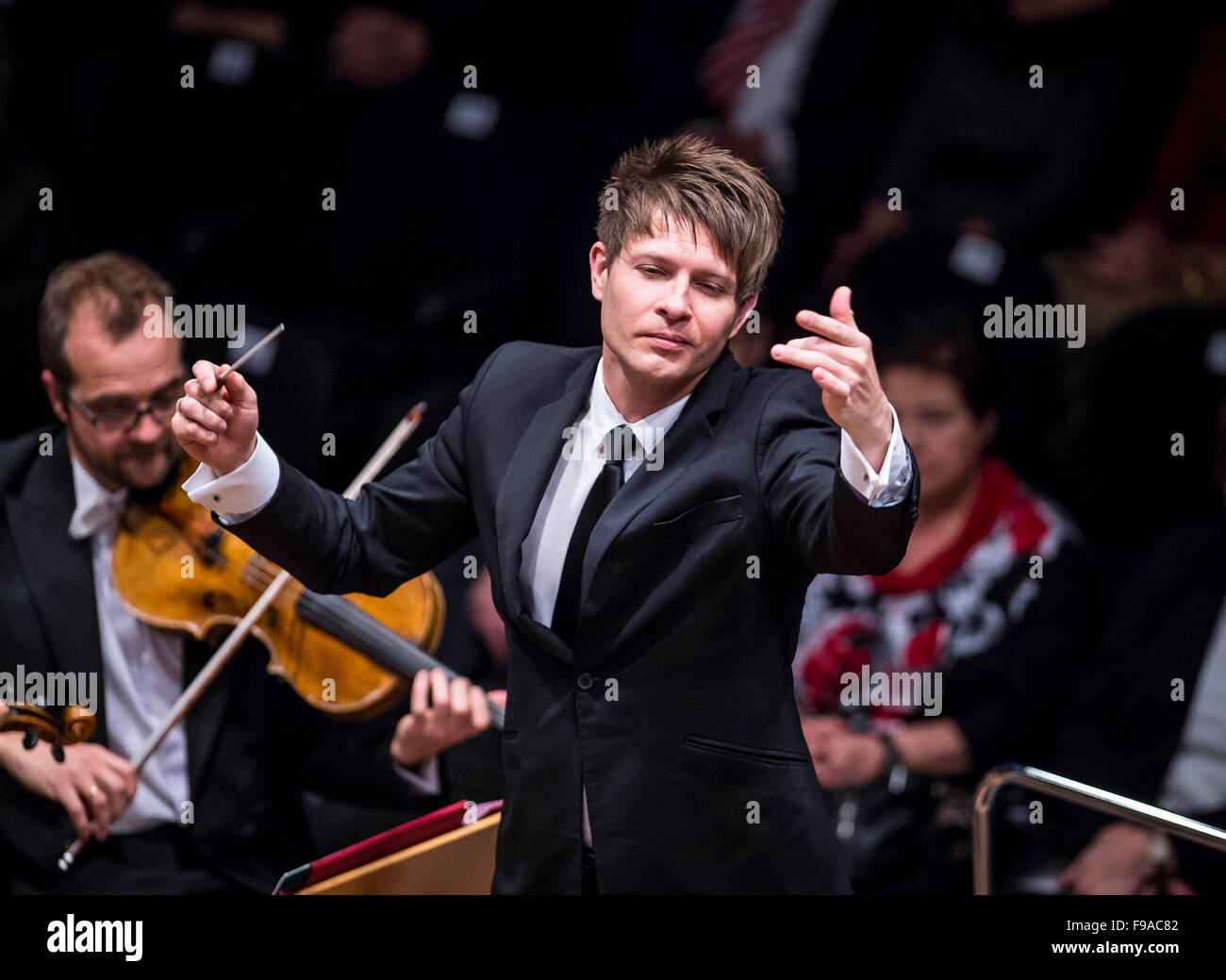 Polish conductor Krzysztof Urbanski conducts the NDR symphony orchestra ...