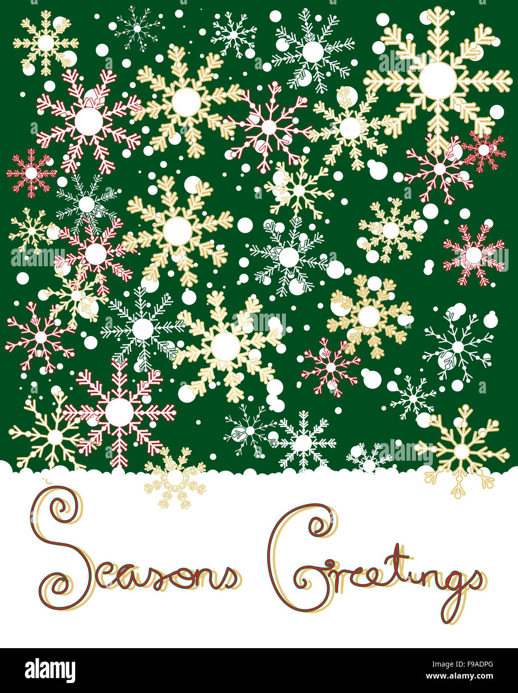 an illustration of a Christmas greeting card with white patterned ...