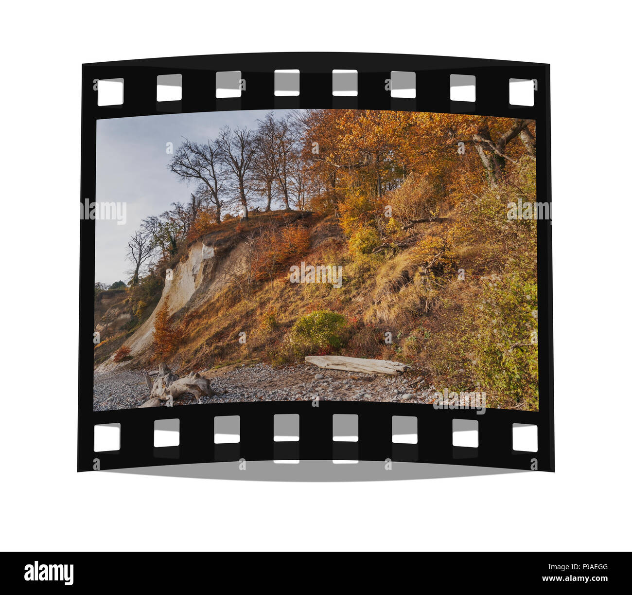 Steep coast with chalk cliffs on the Baltic Sea, Ruegen Island, Mecklenburg-Western Pomerania, Germany, Europe Stock Photo