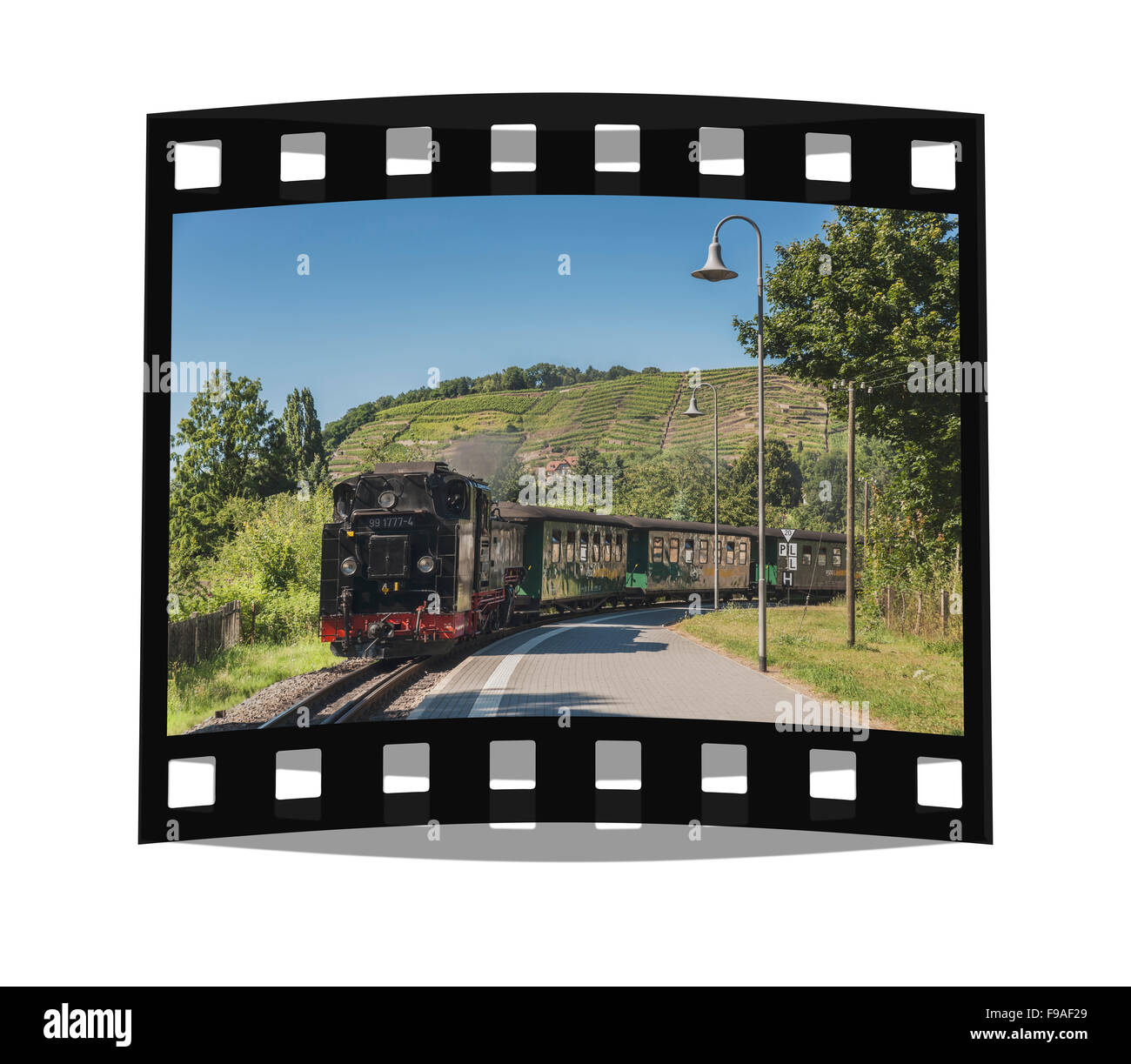 The Loessnitzgrundbahn is a narrow-gauge railway, Radebeul near Dresden, Meissen, Saxony, Germany, Europe Stock Photo