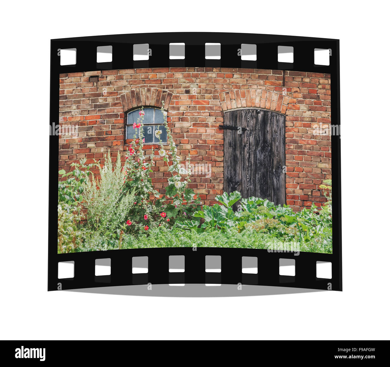 Old barn and a garden, Rankwitz, Lieper Winkel, Island of Usedom, Mecklenburg-Western Pomerania, Germany, Europe Stock Photo