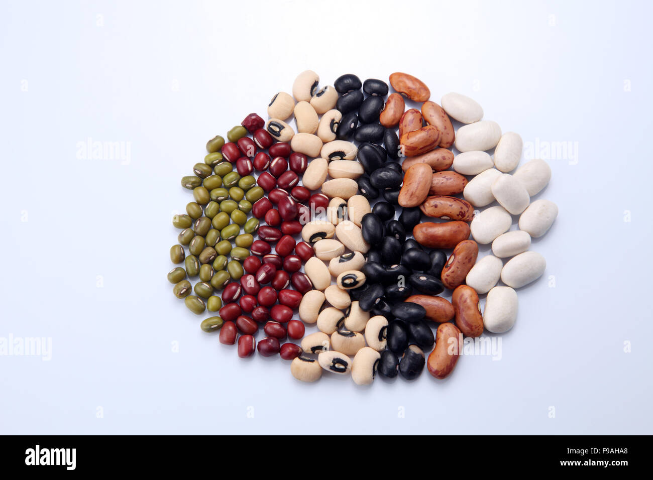 assorted beans arranged in a round shape Stock Photo Alamy