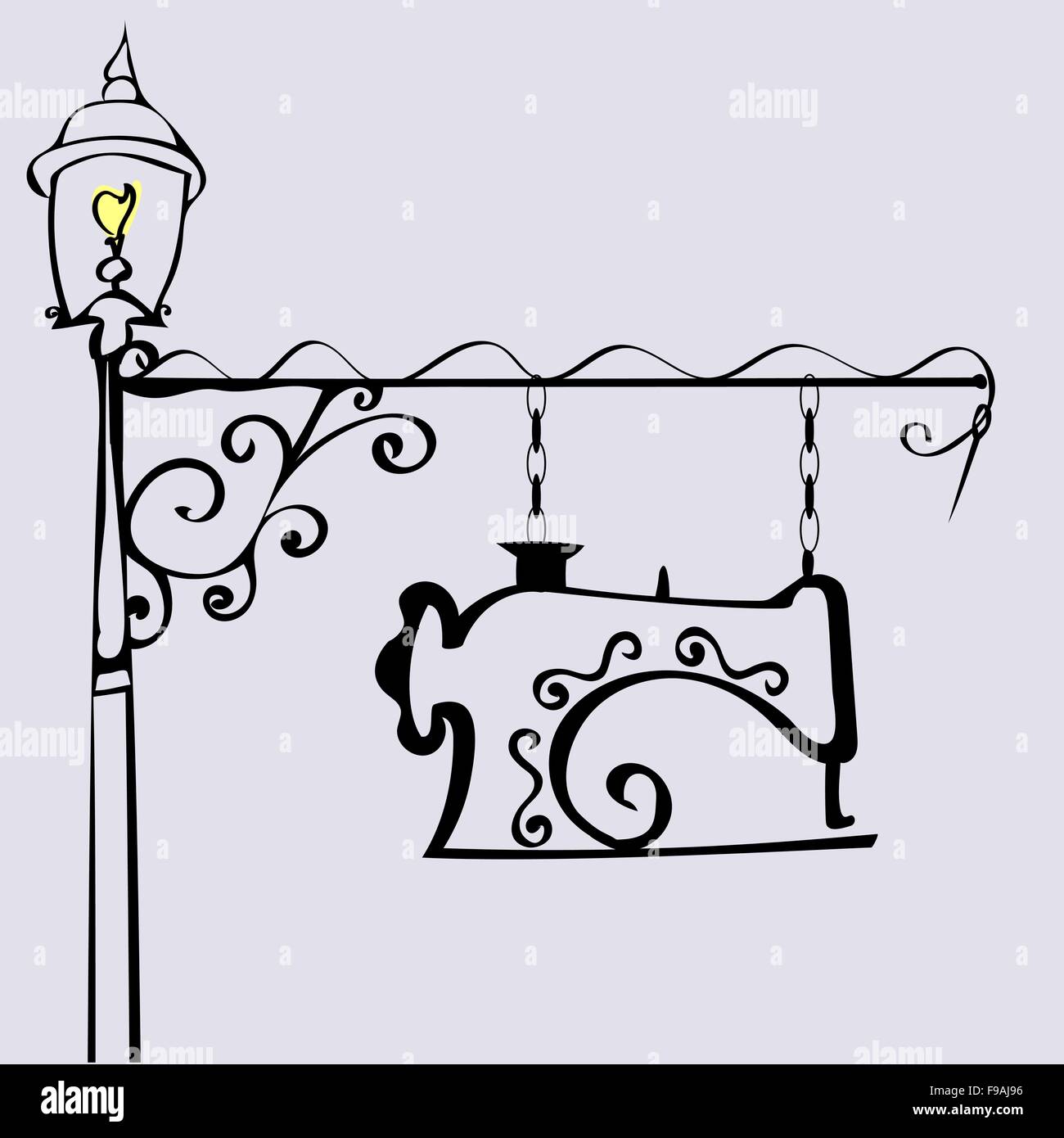 Sewing machine concept spool Stock Vector Images - Alamy