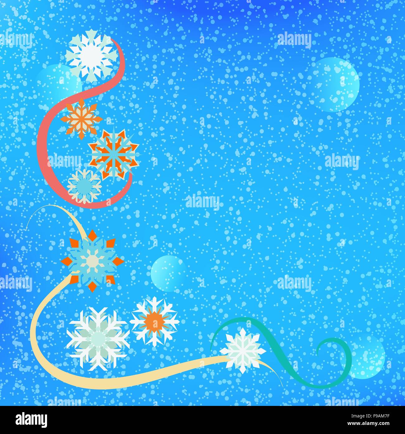 Blue background with snowflakes and ribbons Stock Vector Image & Art ...