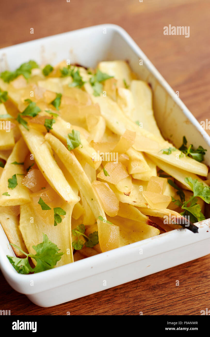 Ginger Roasted Parsnips Stock Photo