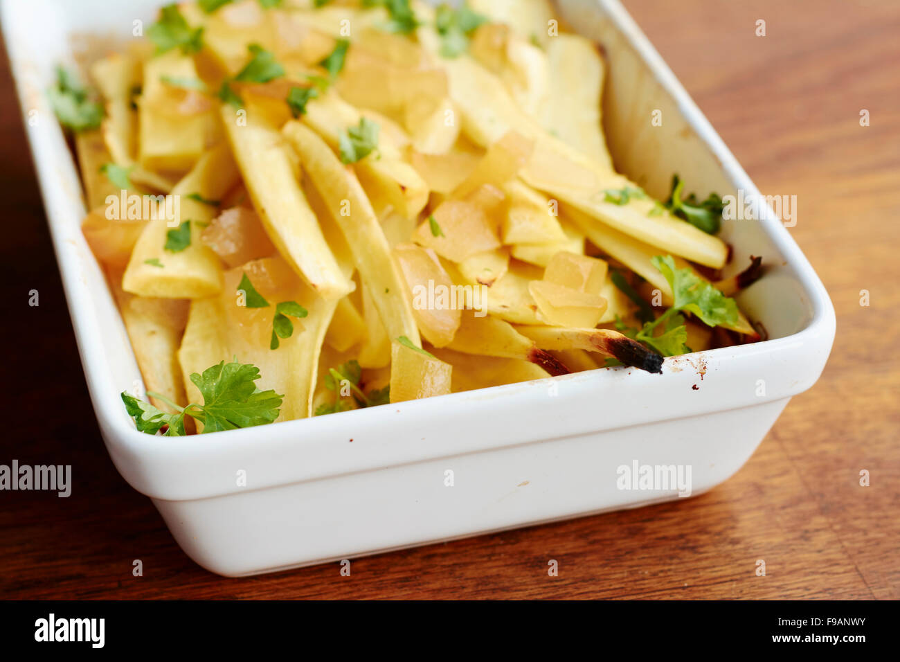 Ginger Roasted Parsnips Stock Photo