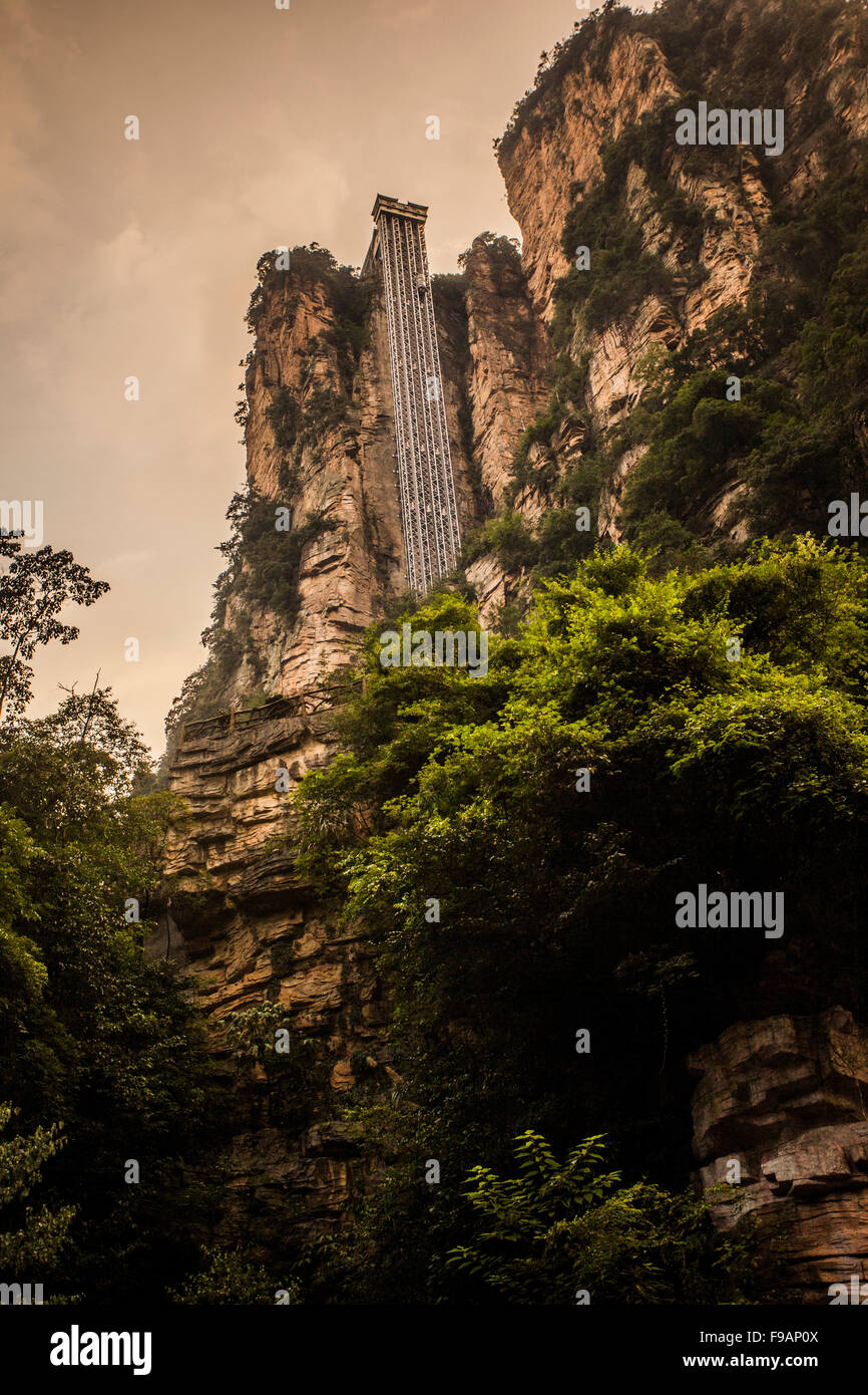 Elevator on a cliffside Stock Photo