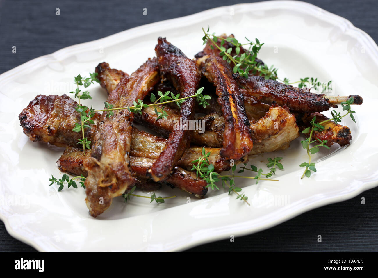 homemade spare ribs, american cuisine Stock Photo