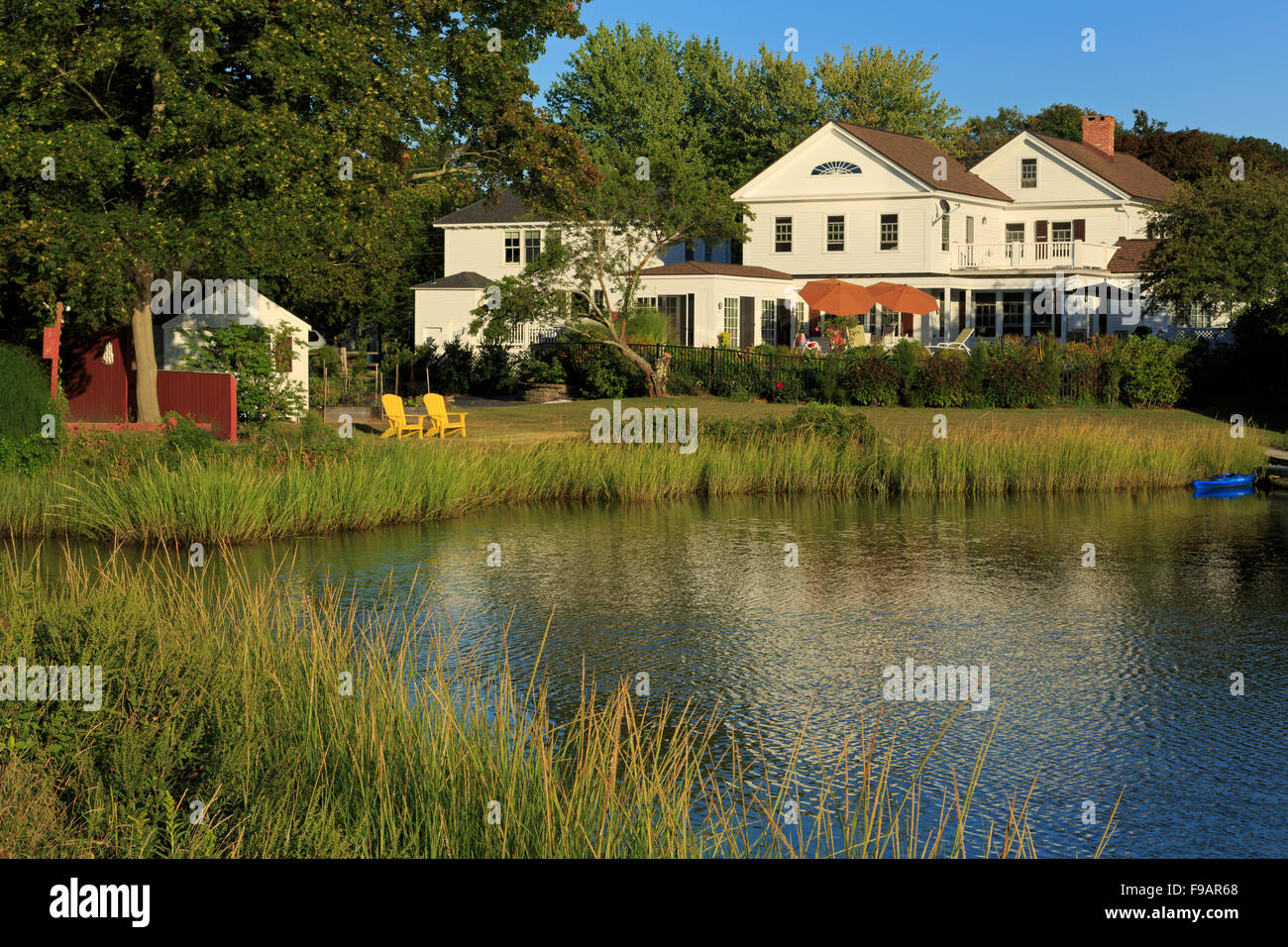 Waterfront houses, Mystic, Connecticut, USA Stock Photo Alamy