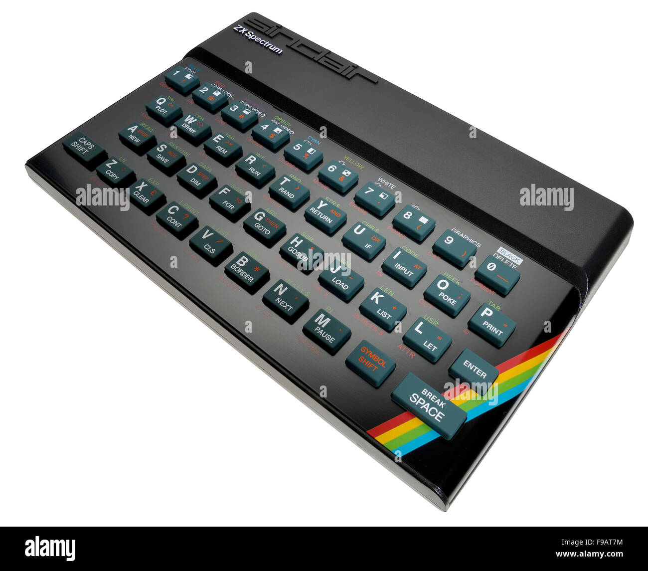 Sinclair ZX Spectrum computer. 1980's recreated personal computer. Stock Photo