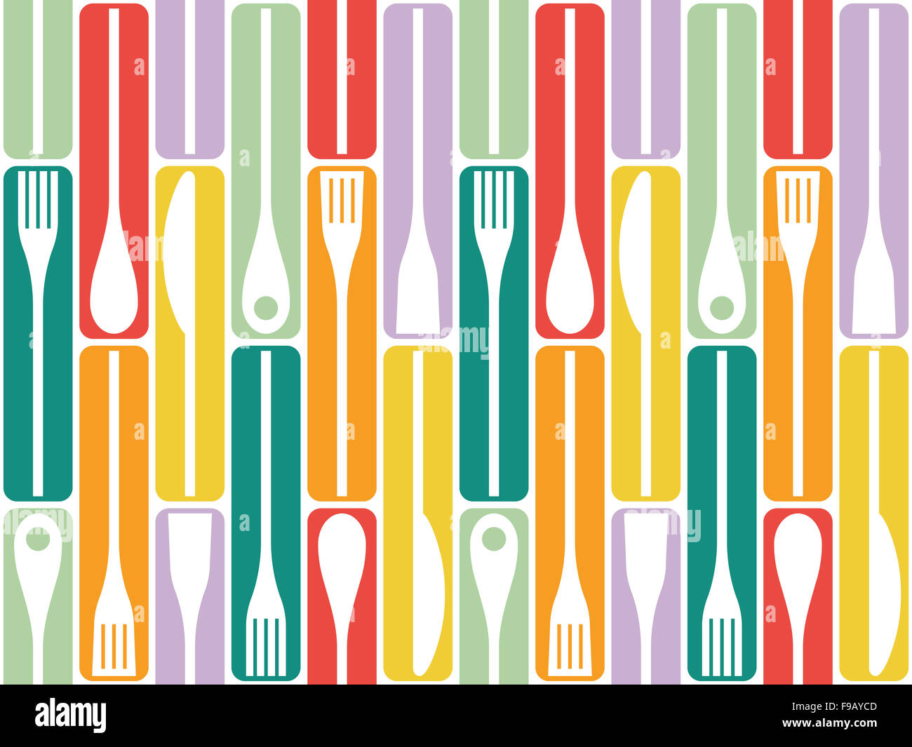 Cutlery and cooking icons vector seamless pattern background Stock ...