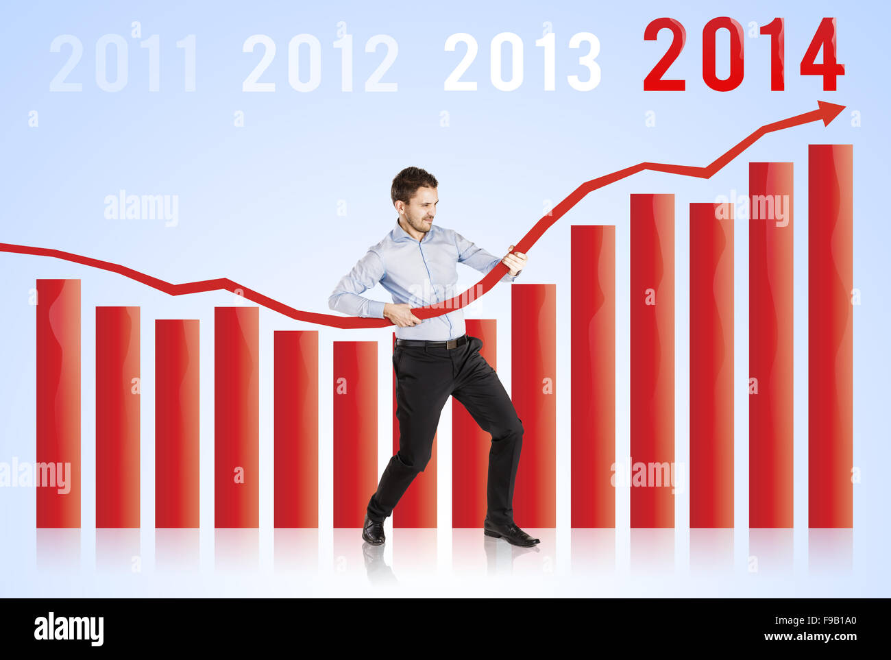 Business woman rising arrow hi-res stock photography and images - Alamy