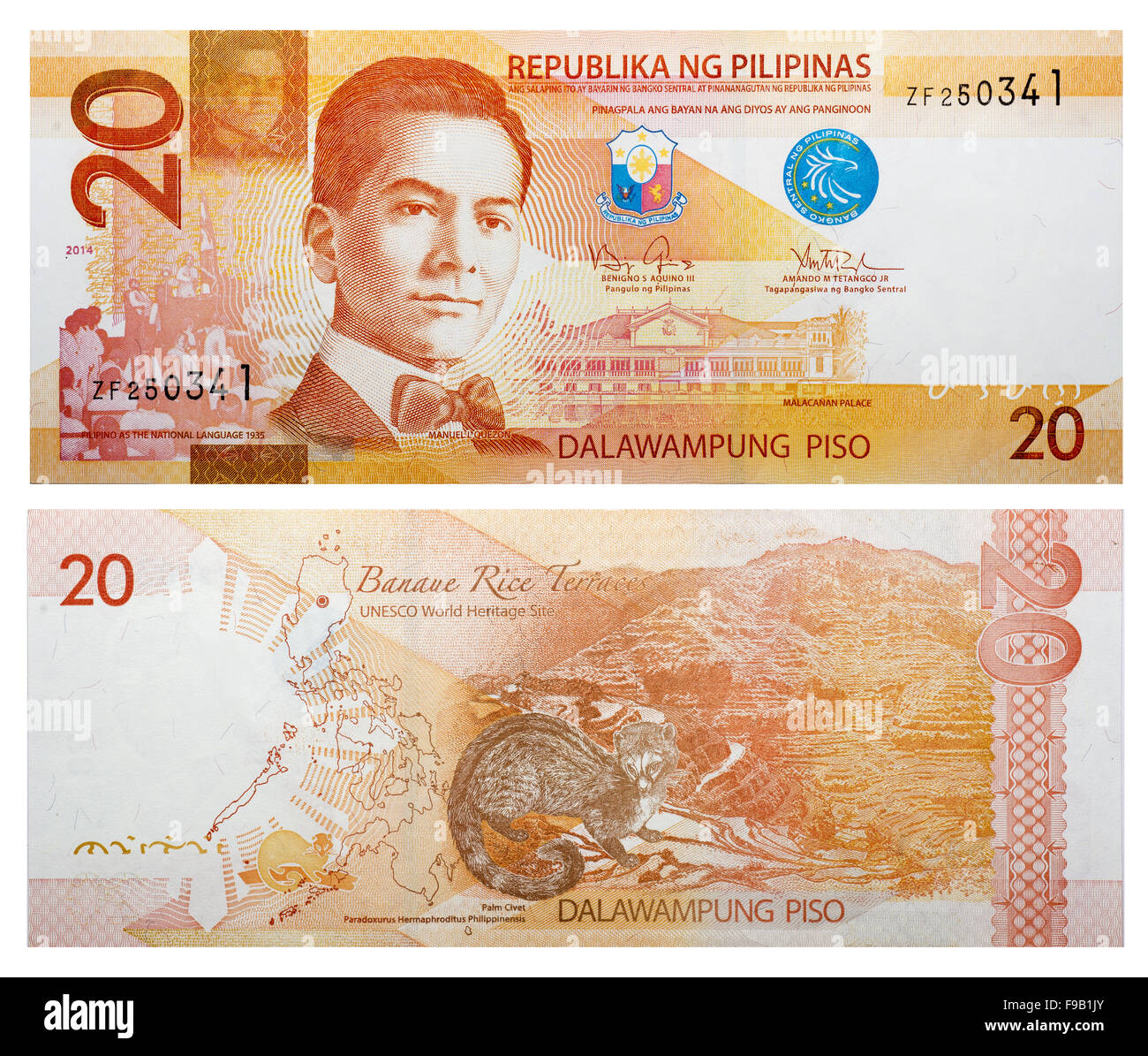 banknotes 20 Philippine peso Stock Photo