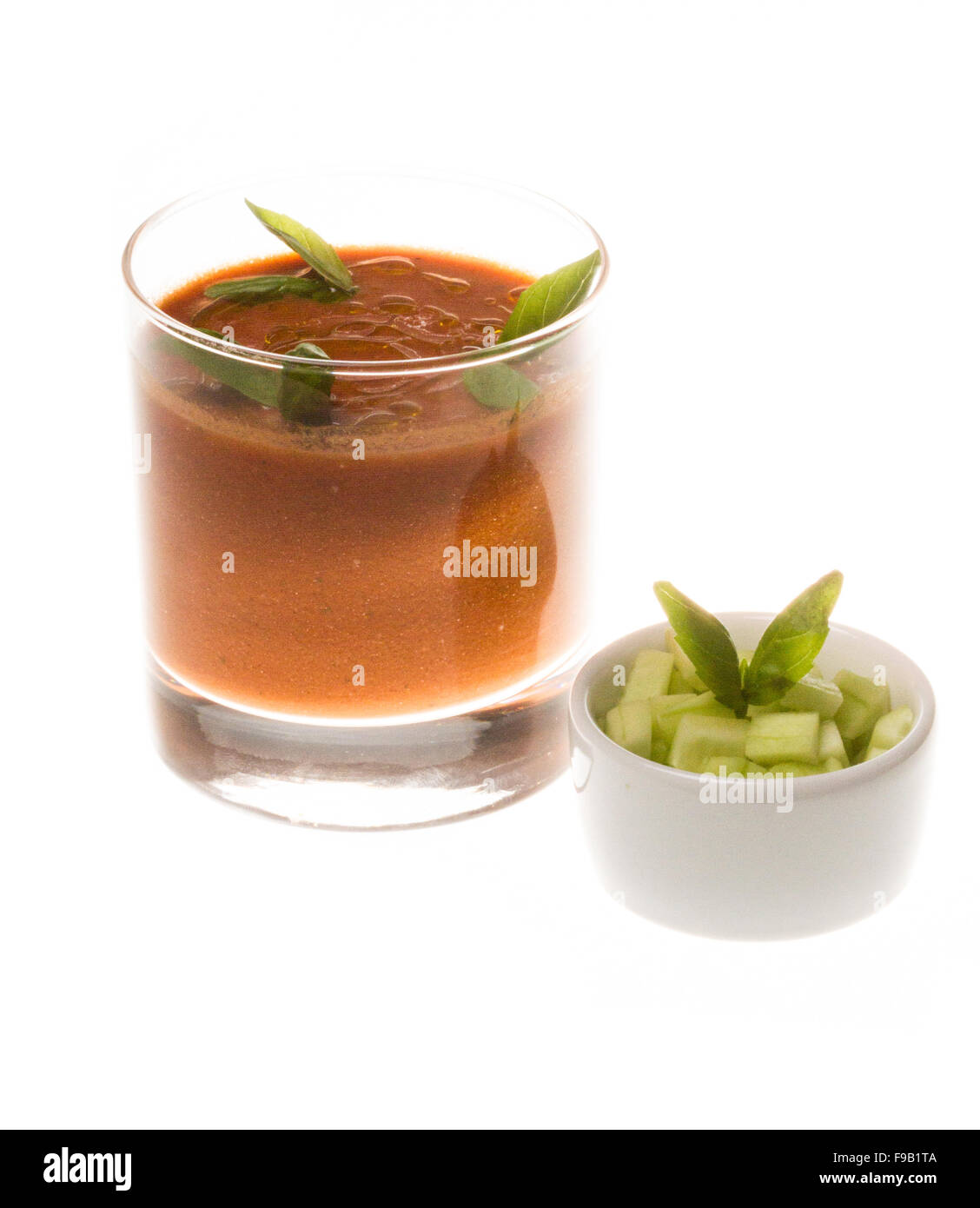 Gaspacho Icecold and spicy vegetable soup of Andalusia, Spain Stock