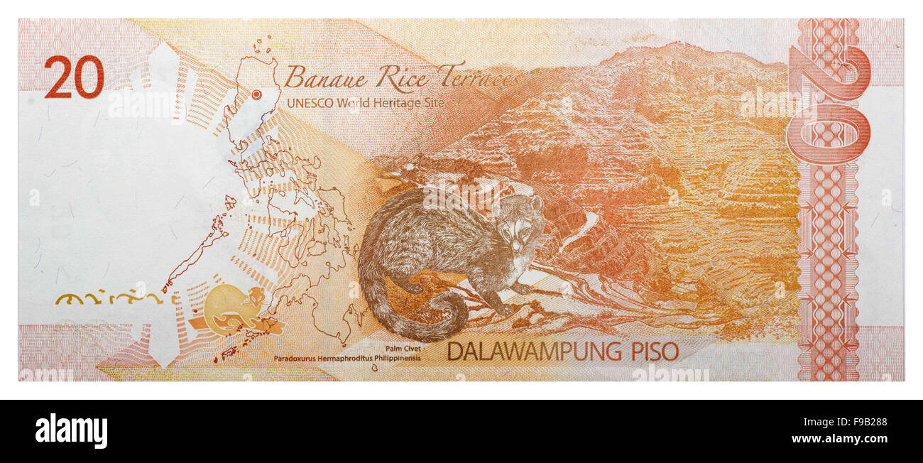Oct. 15, 2014 - banknotes 20 Philippine peso (Credit Image: © Andrey Nekrasov/ZUMA Wire/ZUMAPRESS.com) Stock Photo