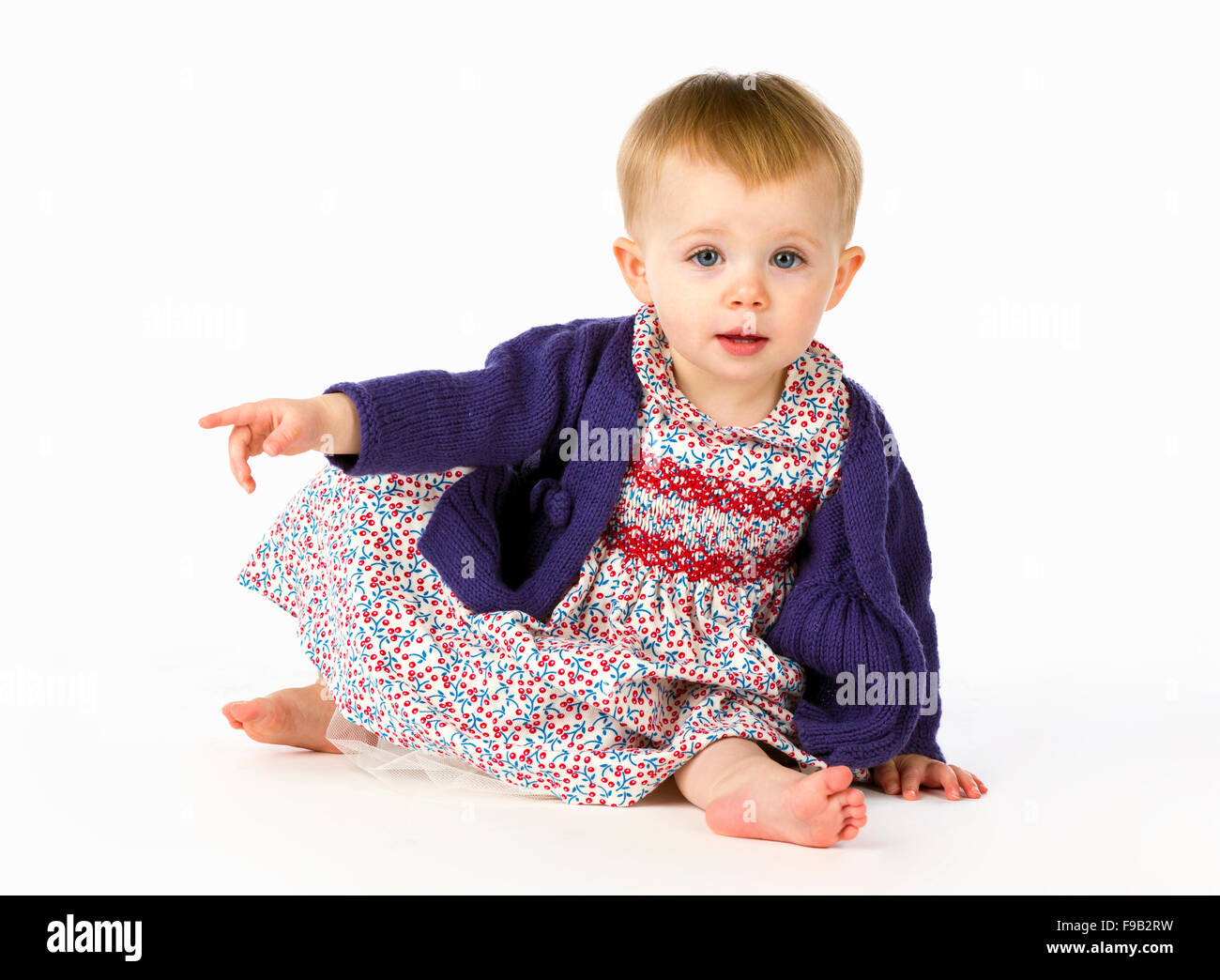 Studio portrait of cute baby girl Stock Photo