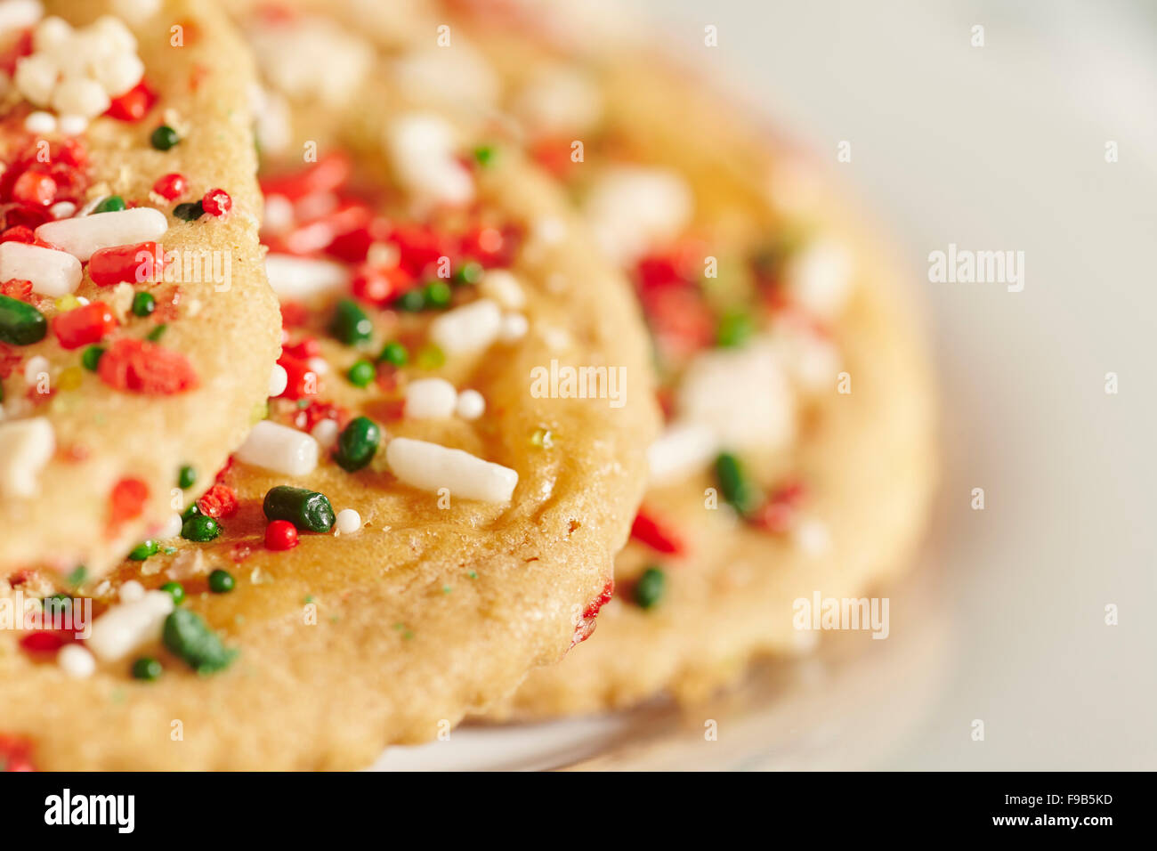 Sand Tarts with Christmas Decorations Stock Photo