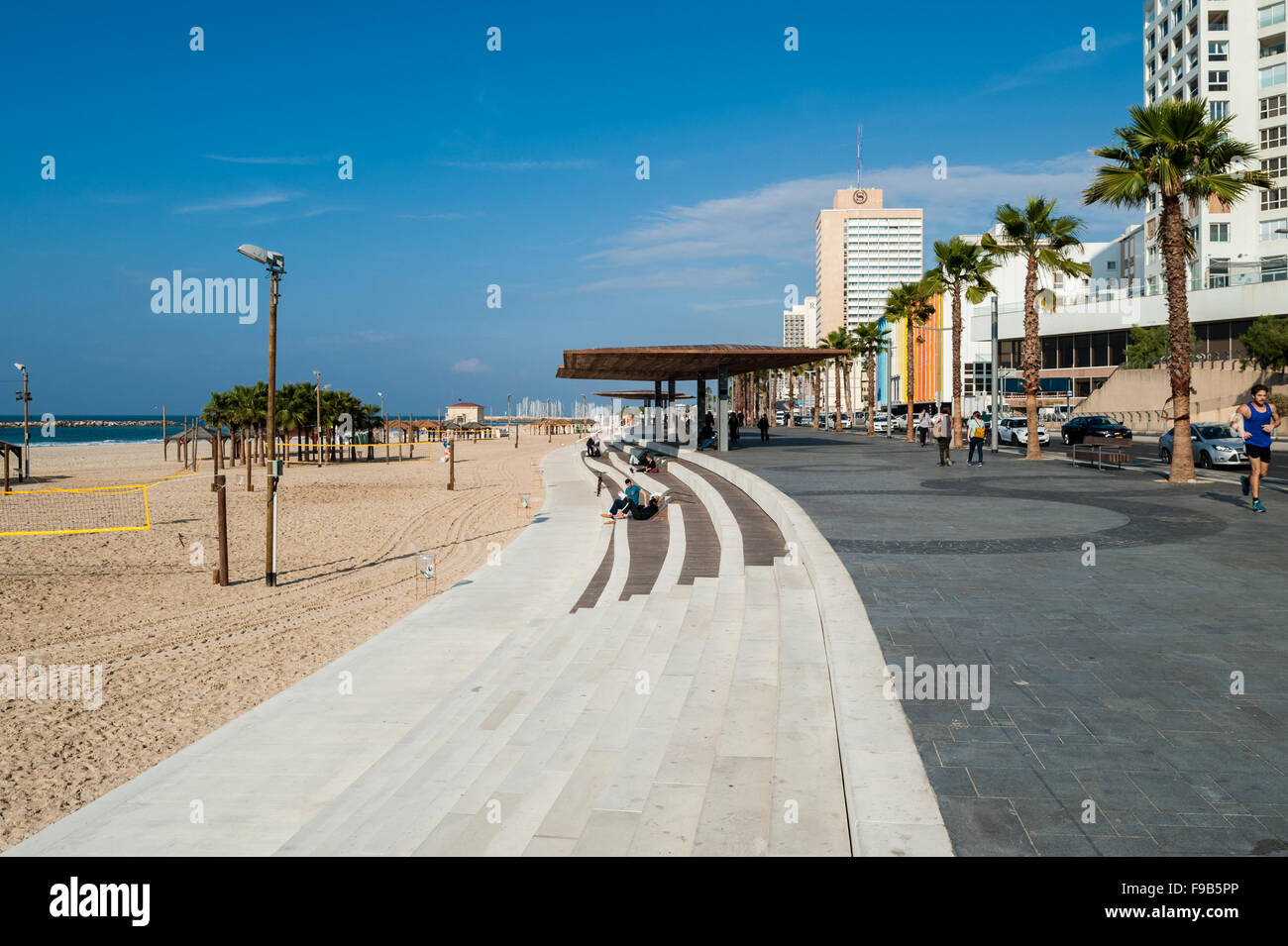 Israel, Tel Aviv, new tayelet - promenade Stock Photo