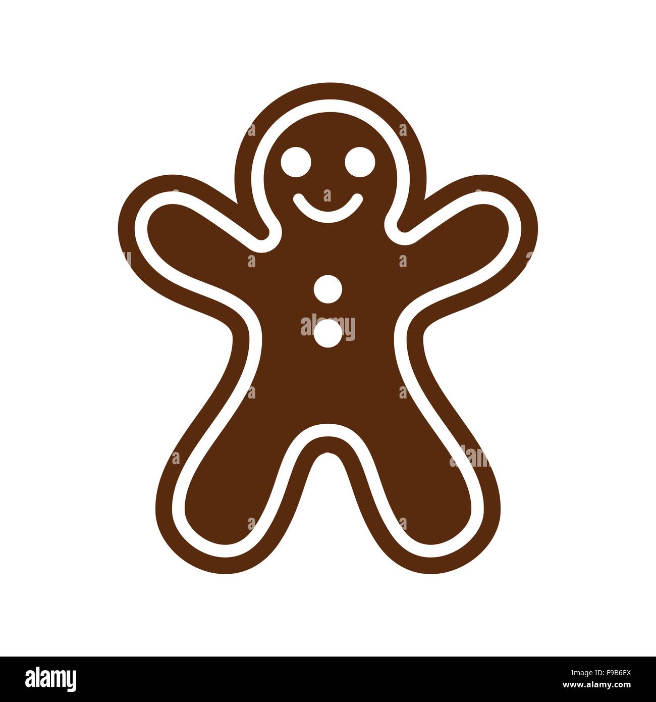 flat icon with long shadow Christmas honey-cake Stock Vector