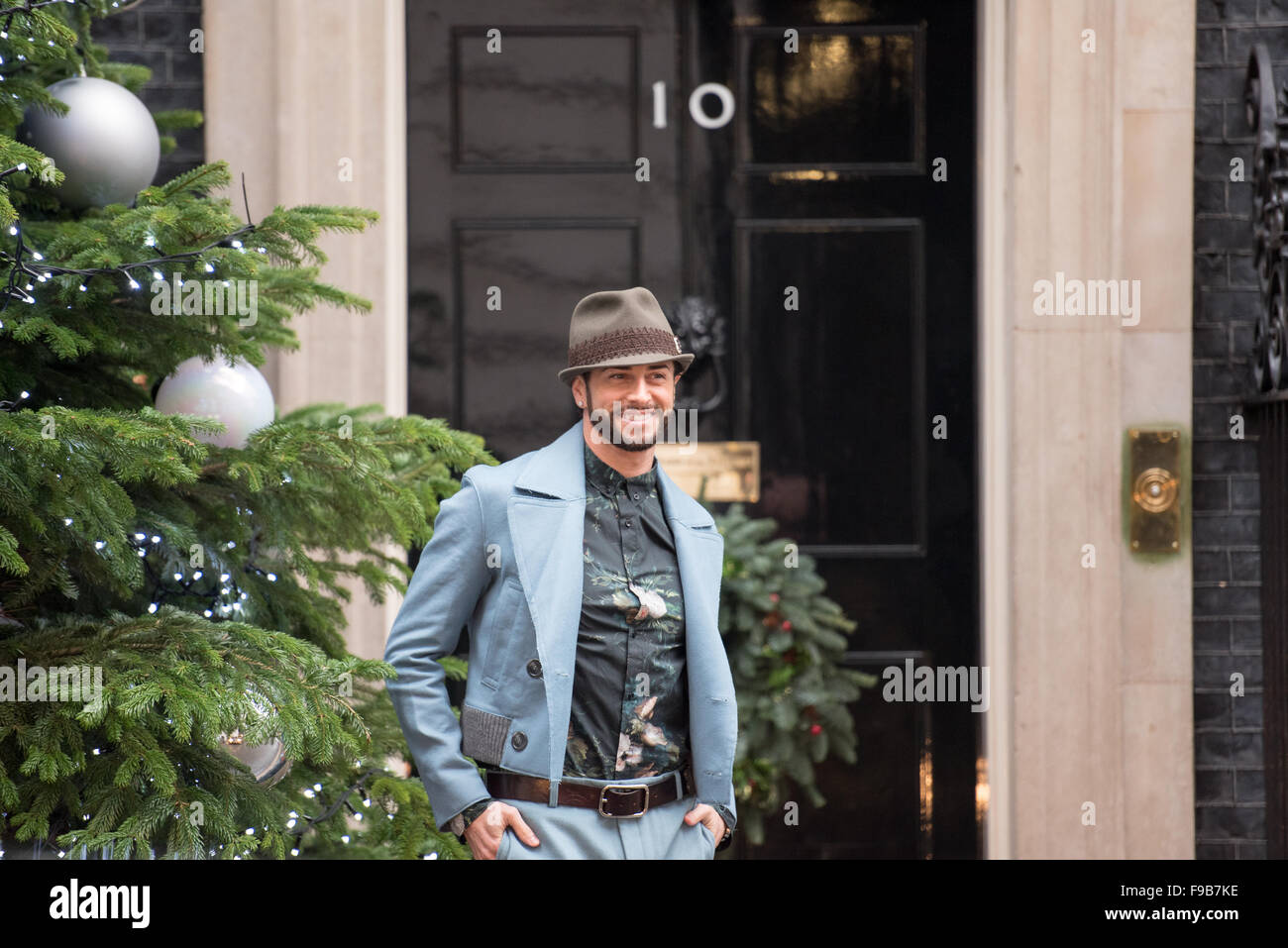London, UK. 15th Dec, 2015. Brian Friedman  outside 10 Downing Street while attending the Starlight charity Christmas party Credit:  Ian Davidson/Alamy Live News Stock Photo