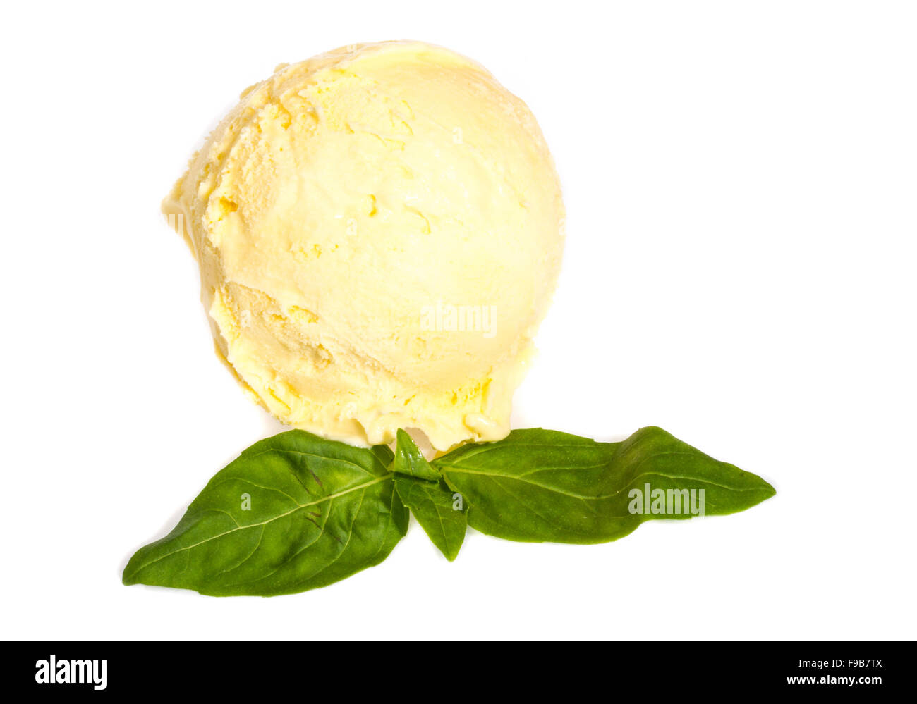 Scoop of lemon ice cream Stock Photo Alamy