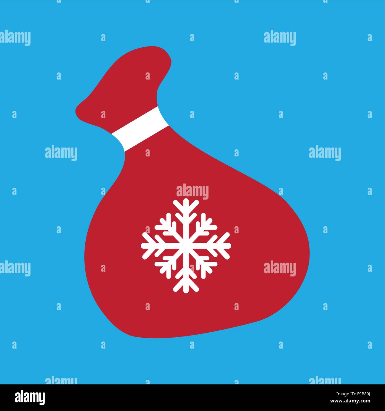flat icon on stylish background Santa's sack Stock Vector