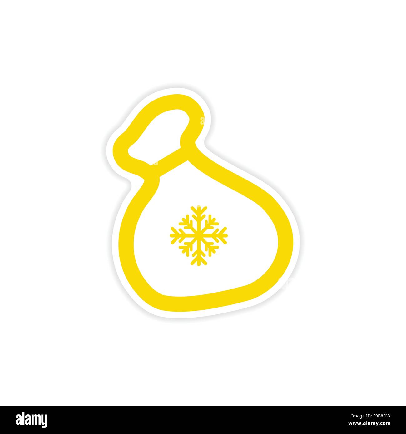 paper sticker on white background Santa's sack Stock Vector Image & Art ...