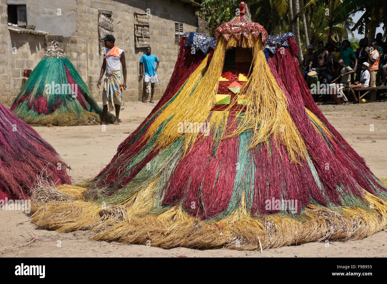 Zangbeto ceremony in Heve-Grand Popo village, Benin Stock Photo