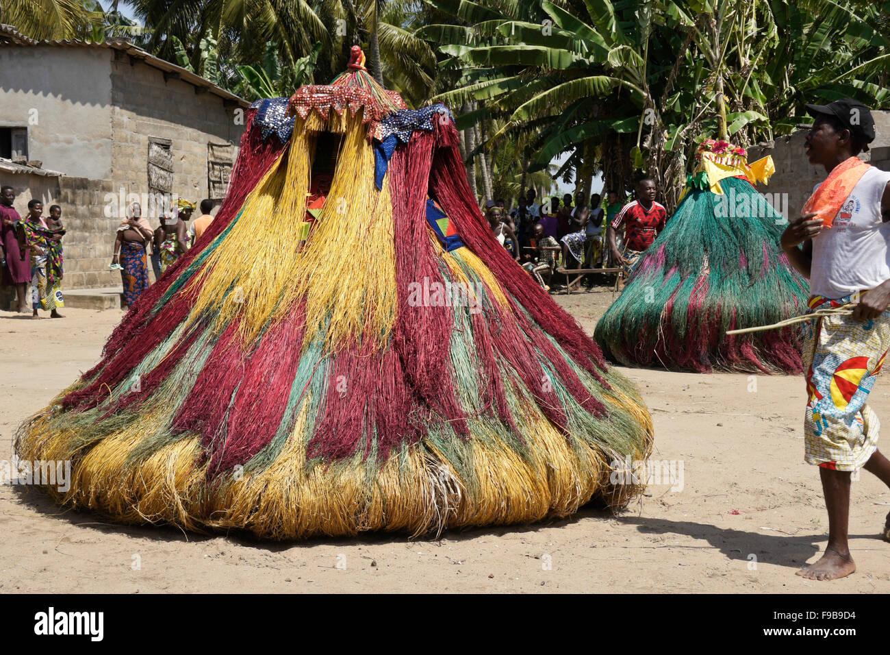 Zangbeto ceremony in Heve-Grand Popo village, Benin Stock Photo