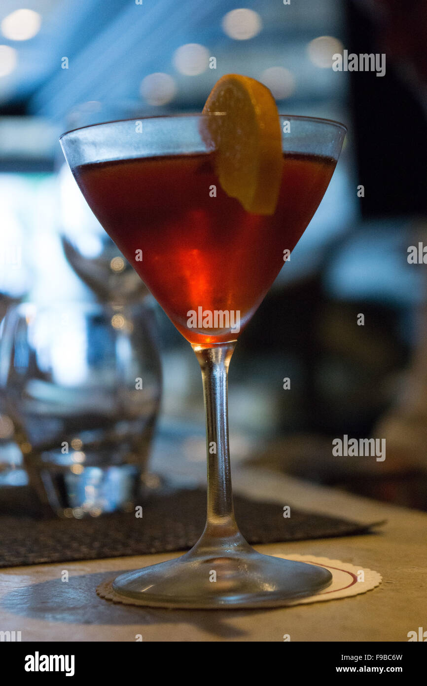 cocktail in a Manhattan bar Stock Photo Alamy