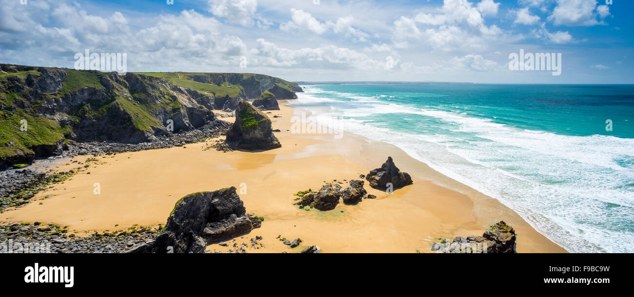 Overlooking Pentire Steps Beach looking towards Bedruth Steps near ...