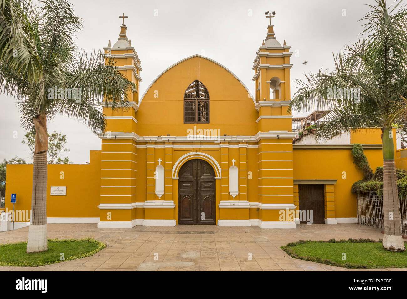 Colonial Church in Barranco District in Lima city Peru Stock Photo