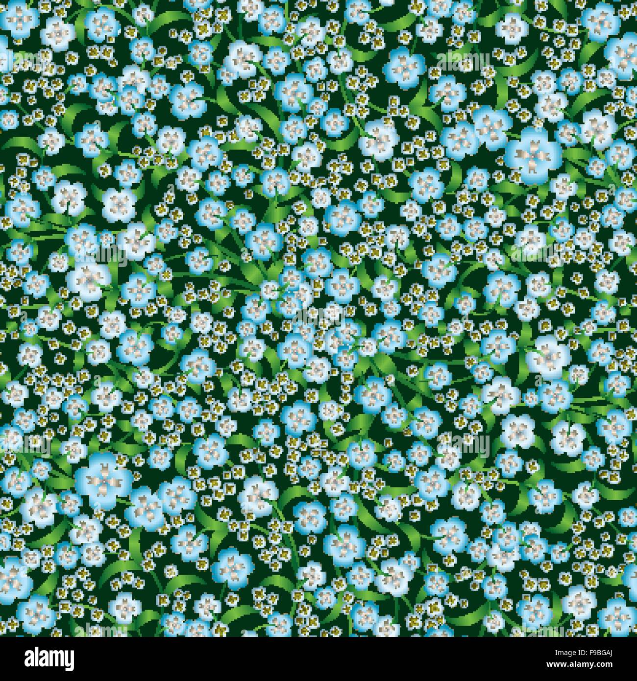 abstract seamless blue floral ornament on green Stock Vector Image ...