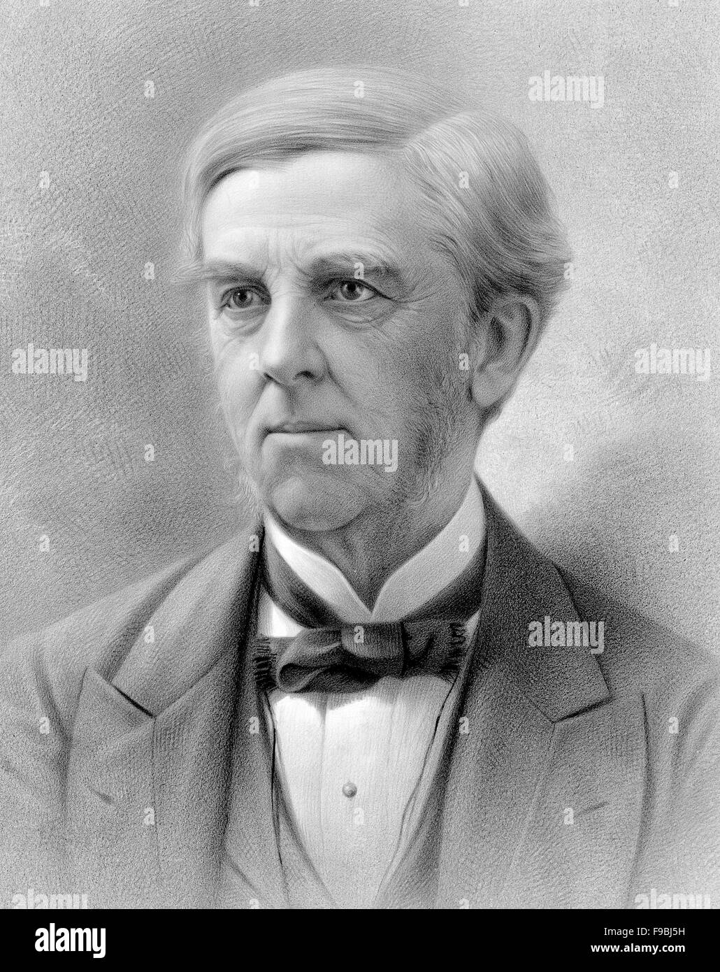 Oliver Wendell Holmes, Sr. American physician, poet, professor, lecturer, and author based in Boston. Stock Photo