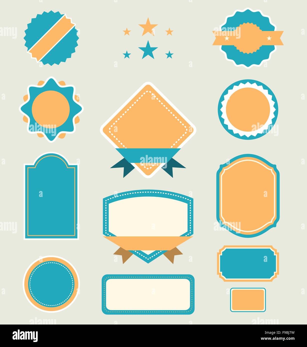 blank retro vintage budge labels template Stock Vector