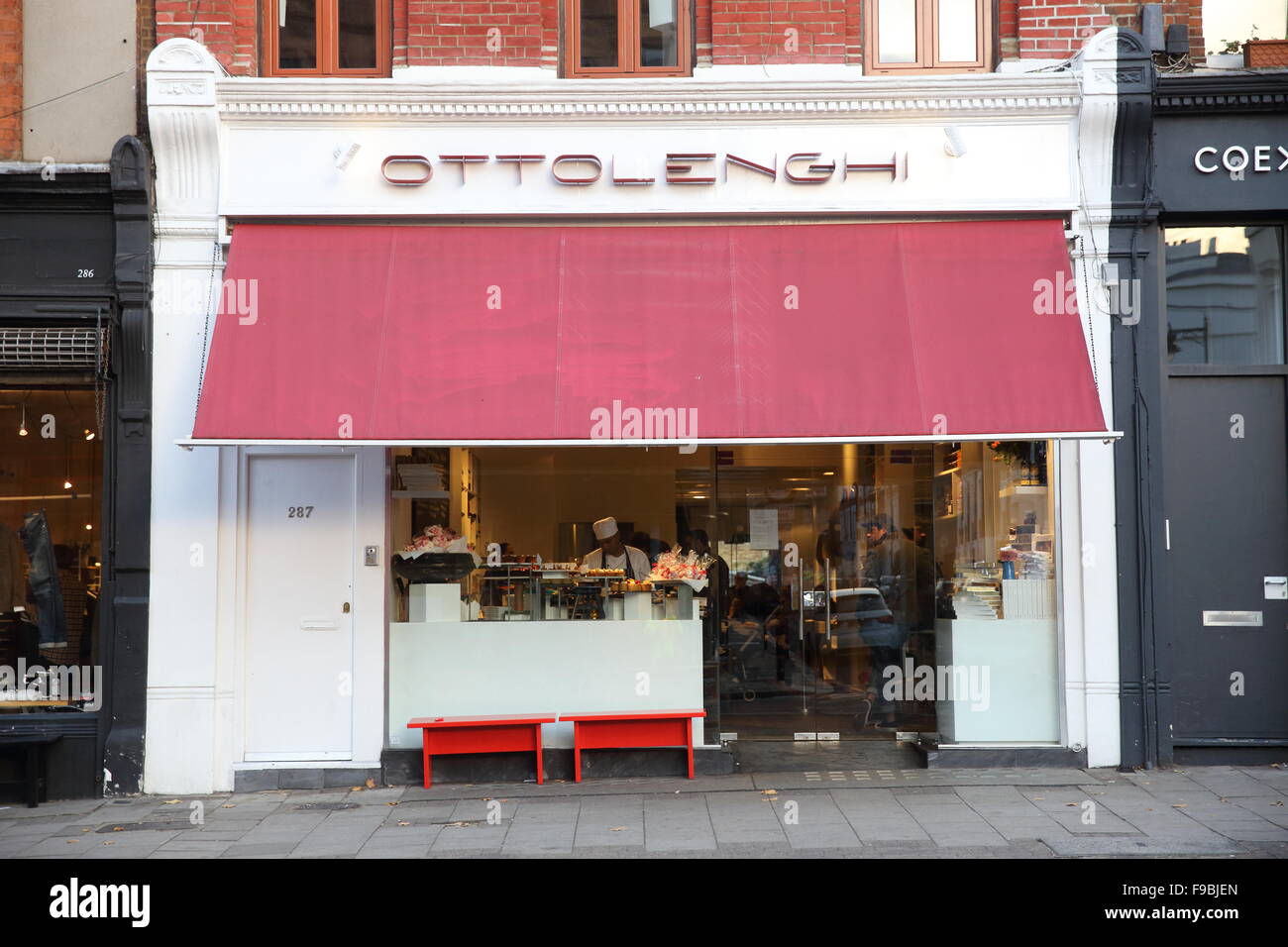 The famous and popular smart dining Yotam Ottolenghi restaurant, on Upper Street in Islington, North London, England, UK Stock Photo