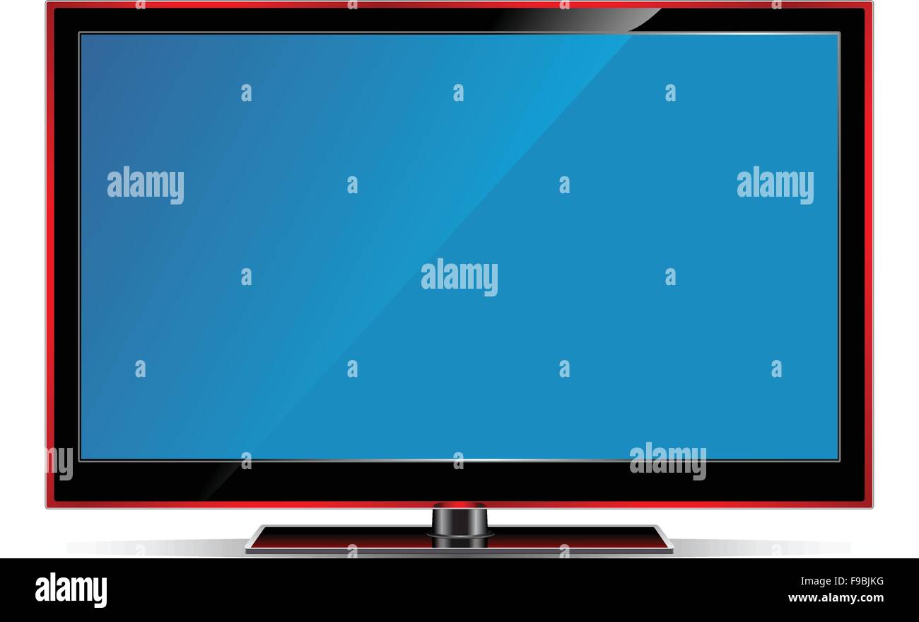 Vector illustration of plasma LCD TV on white background Stock Vector ...