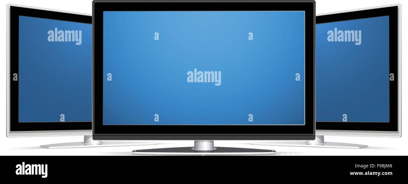 Vector illustration of plasma LCD TV on white background Stock Vector ...
