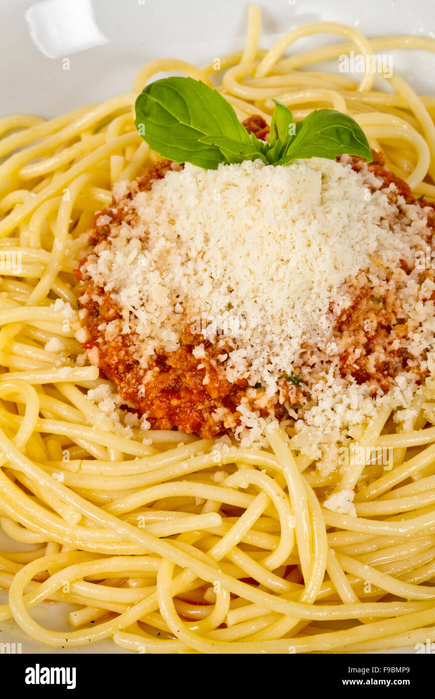 spaghetti pasta with tomato beef sauce Stock Photo - Alamy